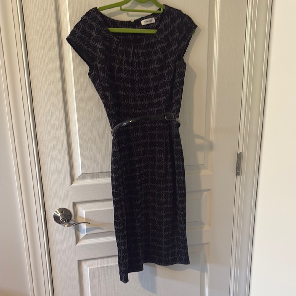 Calvin Klein Black Patterned Dress